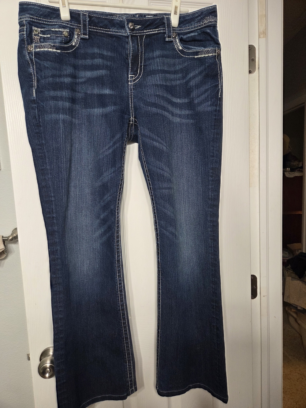 Miss Me Dark Blue Stretch Bootcut Jeans